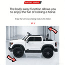 White 12V Remote-Controlled Ride-On Car with 4-Wheel Shock Absorption for Kids Aged 3-6