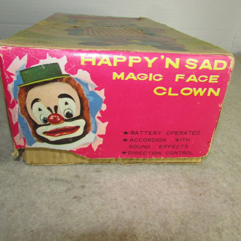 Battery Operated Magic Face Clown Toy with Happy and Sad Expressions in Original Box from Japan