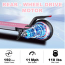 Kids' Electric Scooter 150W Motor, Speed Options 4/7/11 Mph, 60 Minutes of Fun