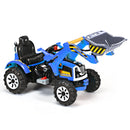 Battery-Powered Blue Ride-On Excavator Truck with Front Loader for Kids