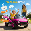 12V Licensed Pink Volkswagen Beetle Electric Ride-On Car for Kids, Speeds of 1.5-2.5MPH