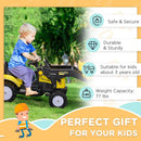 Aosom Yellow Kids Pedal Excavator Ride-On Front Loader Digger for Ages 3+