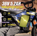 Navy Blue 36V 750W Kids Electric Dirt Bike - 15.5MPH, 14 Mile Range, 3 Speed