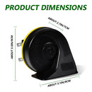 12V Snail Horn Dual Tone Waterproof Car Horn Kit