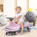Babyjoy Pink Wiggle Car with Flashing Wheels for Toddlers and Kids