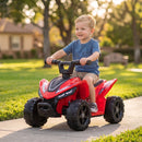 Qaba Red Kids Quad ATV with 6V Battery and Handlebar Controls