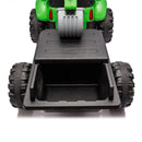 24V Green Ride-On Tractor Excavator with Dump Wagon and 3 Speed Remote Control for Kids