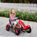 Aosom Red Pedal Go Kart for Kids with Adjustable Seat and Handbrake, Ages 5-12
