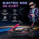 Pink 12V Electric Go Kart for Kids with Variable Speed Control