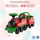 Dual-Seater Electric Train Toy with Carriage, Sound, LED Lights & Storage Compartment