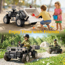 TOKTOO 24V Dual Seat Electric Dump Truck for Kids Ages 3-8 in Khaki