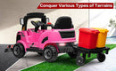 12V Kids Ride-On Construction Sweeper Truck with Trailer and Rubbish Bin Toy Car