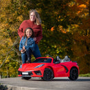 Huffy 12V Electric Red Corvette Stingray Ride-On Car for Kids, 5MPH