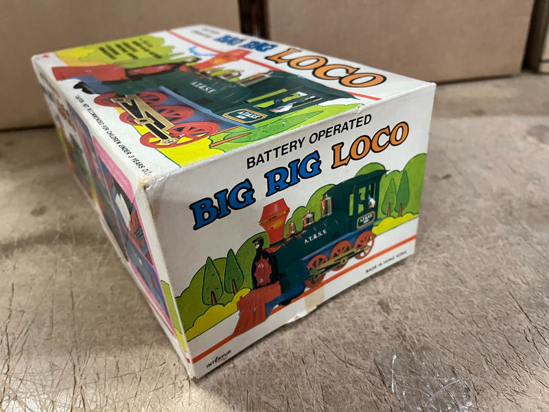 Vintage Large Electric N Scale Locomotive Train in Box Bump-N-Go AT&SF 1079