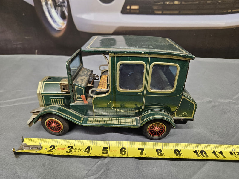 Vintage Japanese Battery-Operated Tin Litho Toy Car