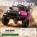 OROFULL 12V Pink Electric Ride-On Car with Remote Control and Music for Toddlers