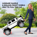 White 12V Electric Ride-On Car for Kids with 3 Speeds, Music, LED Lights, MP3, and Remote Control