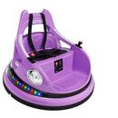 Purple 12V Ride-On Bumper Car for Toddlers with Remote Control