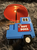 Illuminated Hot Dog Cart Playset with Red Umbrella for Kids Ages 4-7