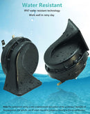NEOGET 12V Dual Tone Electric Car Horn - Super Loud Waterproof Black