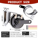 Set of 2 High-Volume 12V Dual Tone Waterproof Electric Snail Horns