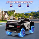 Black 12V Remote-Controlled Police Car for Children