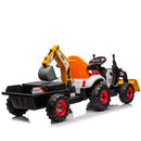 24V Electric Ride-On Tractor Toy for Kids with 4-in-1 Construction Tools