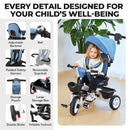 EOOWOY 7-in-1 Tricycle with 360° Swivel Seat for Toddlers Aged 18 Months to 5 Years