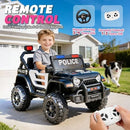 12V Electric Police Car Ride-On for Kids Aged 1-4 with Parental Control