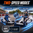 Qaba 24V Dual Motor Electric Drift Go Kart for Children, White