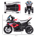Red 3-Wheel Electric Motorcycle for Kids with Music and Headlights