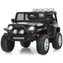 12V Black Electric Ride-On Truck for Kids with Remote Control, Lights, and Music