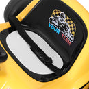 Yellow 12V Battery-Powered Kids Electric Ride-On Go-Kart with 3 Speeds, Music, and Remote Control