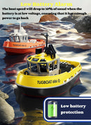 Yoyoom 1/72 Scale Remote Control Tugboat with LED Lights and Low Battery Alert for Pools and Lakes