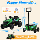 Joyracer 12V Green Bluetooth Remote Control Tractor Trailer Ride-On Car with LED Lights