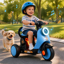 6V Electric Ride-On Motorcycle with Illuminated Headlight, Glowing Deck, and Sound Features