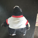 Retro Plush Monkey Gorilla Toy with Open Mouth Hat and T-Shirt, 7"