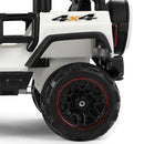 White 12V Kids Ride-On Truck with 3 Speeds, Remote Control, MP3, LED Lights, USB, and Cover