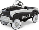 Vintage Black Police Car Pedal Toy for Kids, Steel Construction, 60 Lbs Capacity