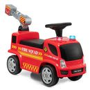 Fire Truck Ride-On Push Car with Music and Bubble Maker for Kids