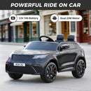 Licensed Black 12V Electric Land Rover Ride-On Car for Kids with Remote
