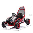 24V Kids Electric Drift Go Kart with Music and 5-Point Safety Belt, Speeds up to 7.5 MPH