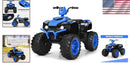Vibrant Blue 12V Electric Ride-On ATV for Kids with Horn & Treaded Tires