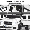 12V Mercedes-Benz Ride-On Car for Kids with Trunk - White