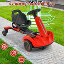 6V Electric Drifting Go Kart for Kids with 360° Spin - Red