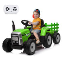 12V 7Ah Kids Electric Tractor with Trailer & Remote Control - 5MPH Adventure Vehicle