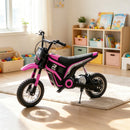 Pink 24V 350W Kids Electric Off-Road Bike with 15 MPH Speed and Twist Grip Throttle
