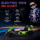 Green Electric Go Kart with Adjustable Seat and Slow Start, 24V, 7.5 MPH