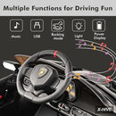 12V 4WD Electric Powered Ride-On Car for Kids - Licensed Lamborghini Veneno with 2 Seats