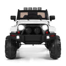 12V White Ride-On Truck for Kids with Remote Control, MP3 Music, and LED Lights